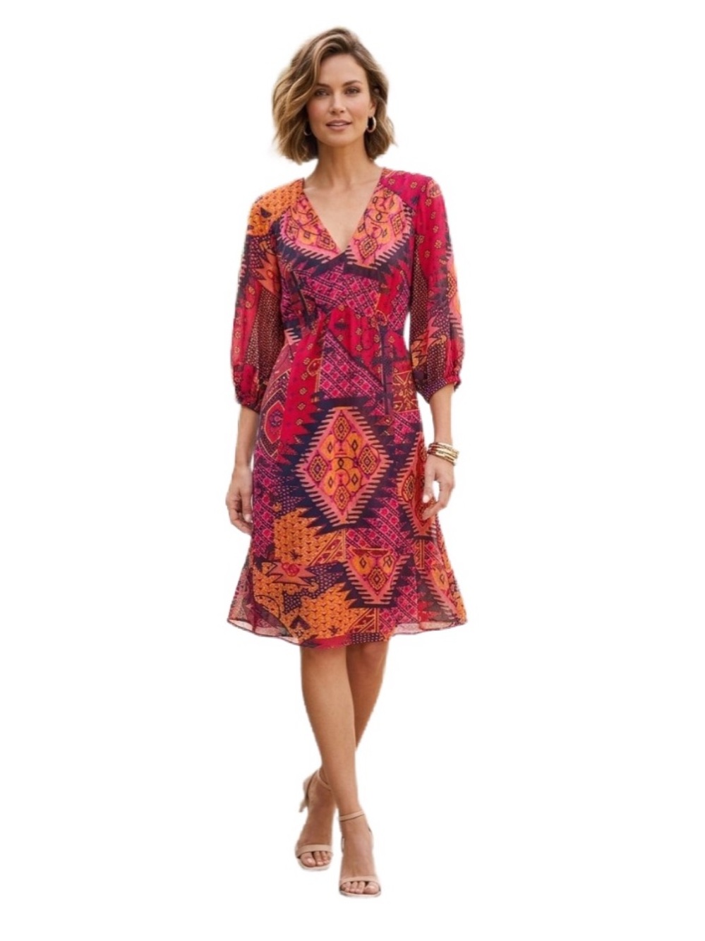 Nanette Lepore Vibrant Silk Patterned Dress Size 2